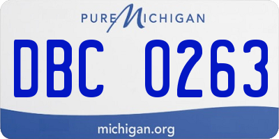 MI license plate DBC0263