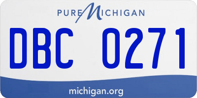 MI license plate DBC0271