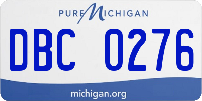 MI license plate DBC0276