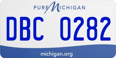 MI license plate DBC0282