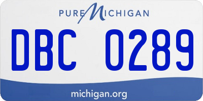 MI license plate DBC0289
