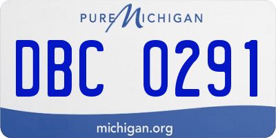 MI license plate DBC0291
