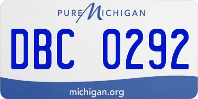MI license plate DBC0292