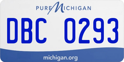 MI license plate DBC0293