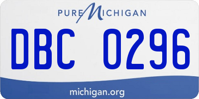 MI license plate DBC0296