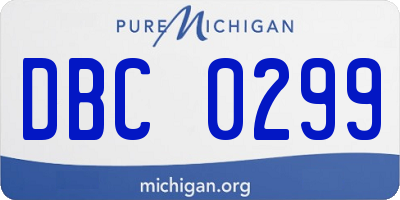 MI license plate DBC0299