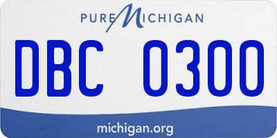 MI license plate DBC0300