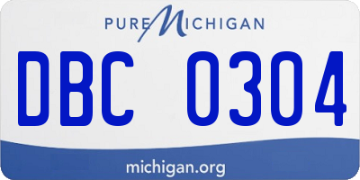 MI license plate DBC0304