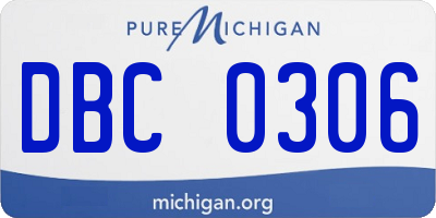 MI license plate DBC0306