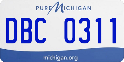 MI license plate DBC0311