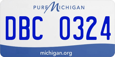 MI license plate DBC0324