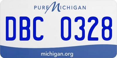 MI license plate DBC0328