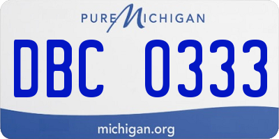 MI license plate DBC0333