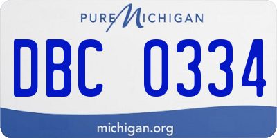 MI license plate DBC0334