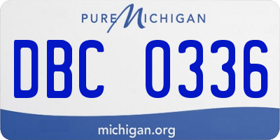 MI license plate DBC0336