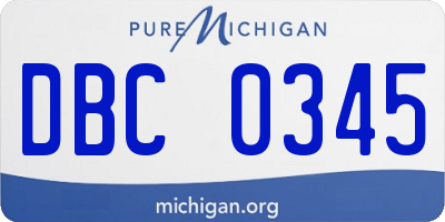 MI license plate DBC0345