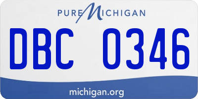 MI license plate DBC0346