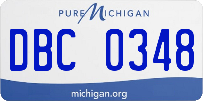 MI license plate DBC0348