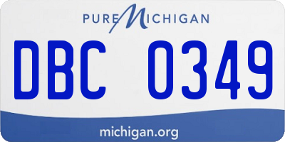 MI license plate DBC0349