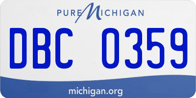 MI license plate DBC0359