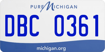 MI license plate DBC0361