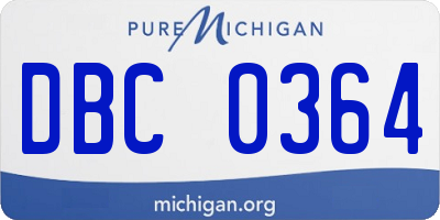 MI license plate DBC0364