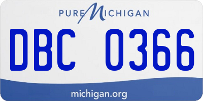 MI license plate DBC0366
