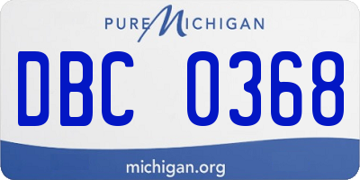 MI license plate DBC0368