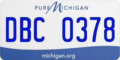 MI license plate DBC0378