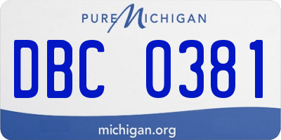 MI license plate DBC0381