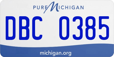 MI license plate DBC0385