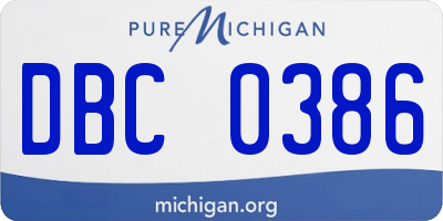 MI license plate DBC0386