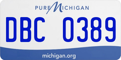 MI license plate DBC0389