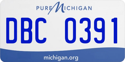 MI license plate DBC0391