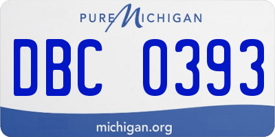 MI license plate DBC0393