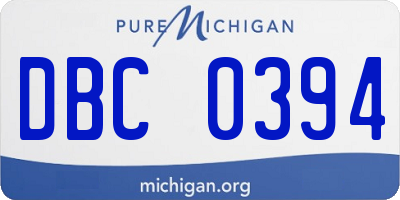 MI license plate DBC0394