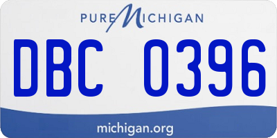 MI license plate DBC0396
