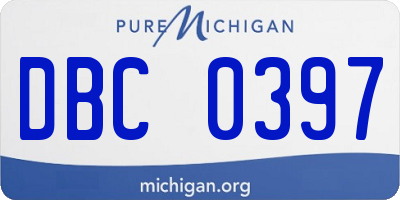 MI license plate DBC0397
