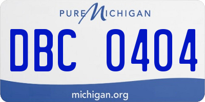 MI license plate DBC0404