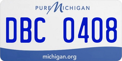 MI license plate DBC0408