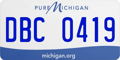 MI license plate DBC0419