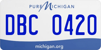 MI license plate DBC0420