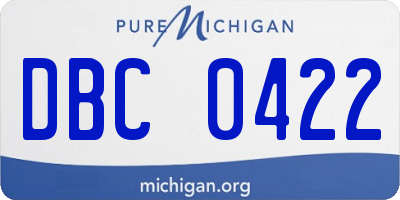 MI license plate DBC0422