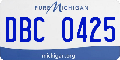 MI license plate DBC0425