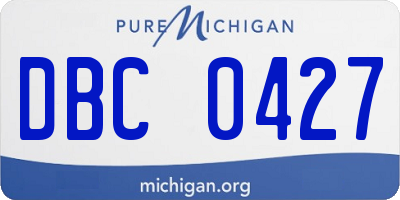 MI license plate DBC0427