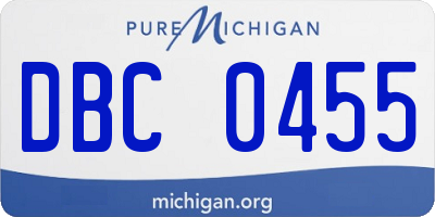 MI license plate DBC0455