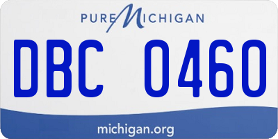 MI license plate DBC0460