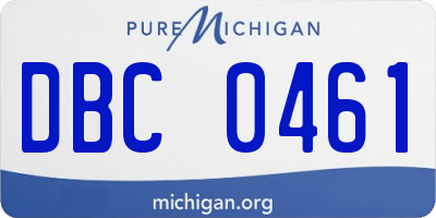 MI license plate DBC0461