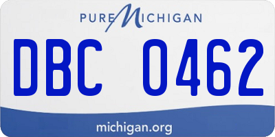MI license plate DBC0462