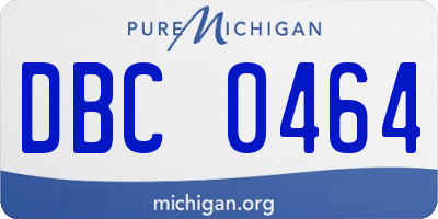 MI license plate DBC0464